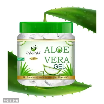 Pure Jangali Organics Pure Aloe Vera  Vitamin E Aloe Vera Gel for Classic Face Gel (JAN-WHITE-GEL-100G-DGYT)-thumb0