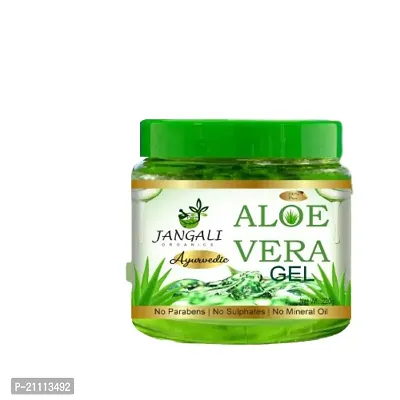 Pure Jangali Organics Pure Aloe Vera  Vitamin E Aloe Vera Gel for Useful Face Gel (GREEN ALOE VERA GEL 220G -PURE JANGALI)-thumb0