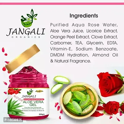 Natural Pure Rose Aloe Vera Gel For Face And Hair Massage (220 Gm)-thumb4