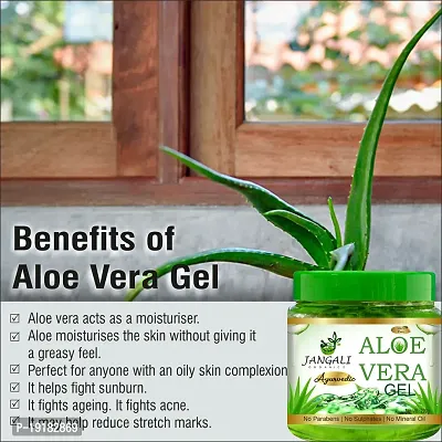 Pure Jangali Organics 100% Pure Aloe Vera Gel - Repairing  Soothing for Face, Body  Hair - 220 g-thumb2