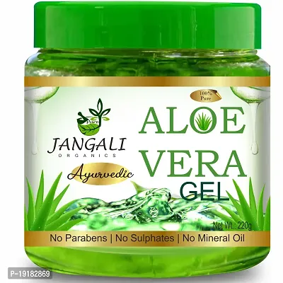 Pure Jangali Organics 100% Pure Aloe Vera Gel - Repairing  Soothing for Face, Body  Hair - 220 g-thumb0