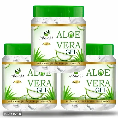 Pure Jangali Organics Aloe Vera Gel For Face, with Pure Aloe Vera  Vitamin E for Skin and Hair, 100g (Pack of 3) (JAN-WHITE-GEL-100G-PACK 3..)-thumb0