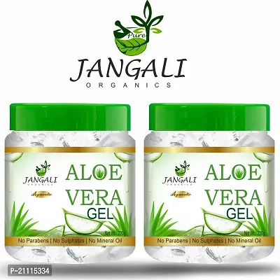 Pure Jangali Organics Aloe Vera Gel For Face, with Pure Aloe Vera  Vitamin E for Skin and Hair, 220g (Pack of 2) (JAN-DIAMOND GEL 220G-PACK 2)-thumb0