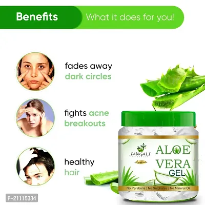 Pure Jangali Organics Aloe Vera Gel For Face, with Pure Aloe Vera  Vitamin E for Skin and Hair, 220g (Pack of 2) (JAN-DIAMOND GEL 220G-PACK 2)-thumb3