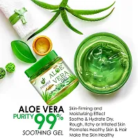 Pure Jangali Organics Aloe Vera Gel For Face, with Pure Aloe Vera  Vitamin E for Skin and Hair, Combo Pack (JANGALI-GLYCRIN+GREEN GEL PACK 3)-thumb1