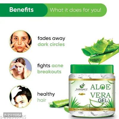 Pure Jangali Organics Aloe Vera Gel For Face, with Pure Aloe Vera  Vitamin E for Skin and Hair, 100g (Pack of 4) (JAN-WHITE-GEL-100G-PACK 4-GG)-thumb2