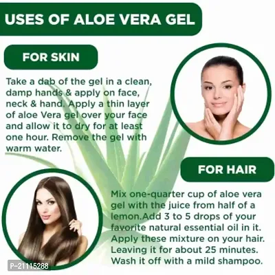 Pure Jangali Organics Aloe Vera Gel For Face, with Pure Aloe Vera  Vitamin E for Skin and Hair, 100g (Pack of 3) (jakdie_ white aloevera gel 100gm pack 3)-thumb2