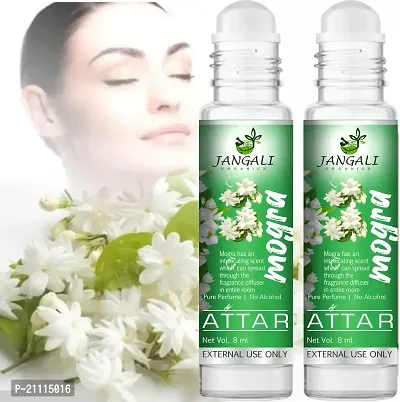 Pure Jangali Organics Natural Herbal Undiluted Floral Mogra Attar Perfume for Unisex, 10ml, jo re mogra attar 10ml pack 2-thumb0