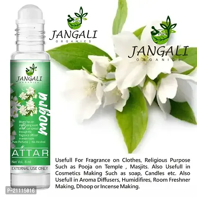 Pure Jangali Organics Natural Herbal Undiluted Floral Mogra Attar Perfume for Unisex, 10ml, jo re mogra attar 10ml pack 2-thumb3