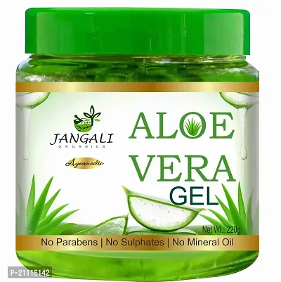 Pure Jangali Organics Aloevera Face Beauty Gel, 220gm, face gel green aloe vera -j-o 220g