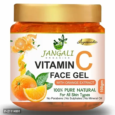 Pure Jangali Organics Super Skin Care Vitamin C Whitening Anti Wrinkle Facial Gel Anti Aging Moisturzing Gel Face Care VC Remove Dark Spots gel (220 g) (jangli organics vitamin c gel 220gm)-thumb0