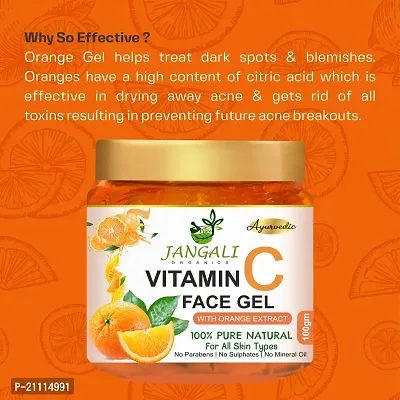 Pure Jangali Organics Super Skin Care Vitamin C Whitening Anti Wrinkle Facial Gel Anti Aging Moisturzing Gel Face Care VC Remove Dark Spots gel (220 g) (jangli organics vitamin c gel 220gm)-thumb4