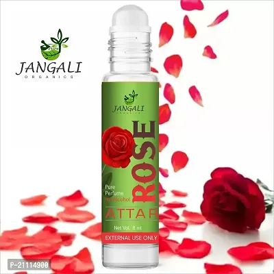 Pure Jangali Organics Natural Herbal Undiluted Floral Rose Attar Perfume for Unisex, 10ml, jieie0=rose attar-10ml-thumb0