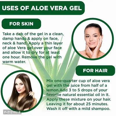 Aloe Vera Gel For Face, with Pure Aloe Vera  Vitamin E for Skin and Hair - 300ml-thumb3