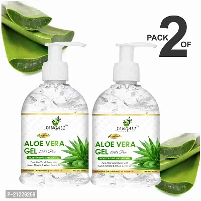 100% Pure Aloe Vera Gel - Repairing  Soothing for Face, Body  Hair 300ml - Pack of 2 (600 ml)-thumb0