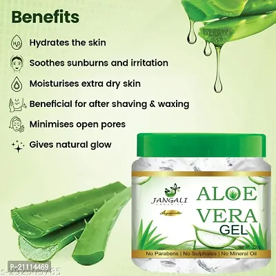 Pure Jangali Organics Aloe Vera Gel For Face, with Pure Aloe Vera  Vitamin E for Skin and Hair, 100g (JAN-WHITE-GEL-100G-A)-thumb2