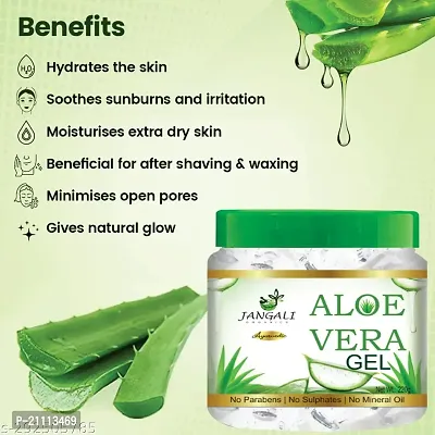 Pure Jangali Organics Pure Aloe Vera  Vitamin E Aloe Vera Gel for Face Gel (JAN-WHITE-GEL-100G-D-PACK OF 6)-thumb2