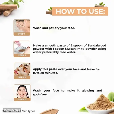 Sandalwood Face Pack Powder for Face Glowing  Tan Removal Face Pack 100gm-thumb3