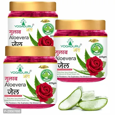 Rose Aloe Vera Gel, 225g, Pack of 3