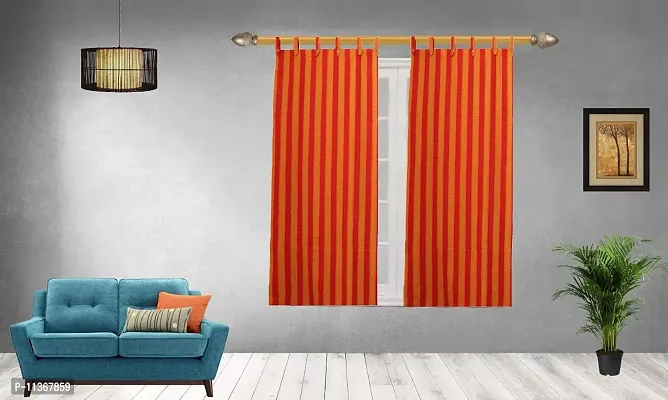 nissi Cotton Window Curtain (150Lx120Wcm) (red & Orange)