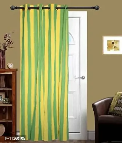 nissi Cotton Eyelet Door Curtain (200x120 cm) (Yellow Green)-thumb0