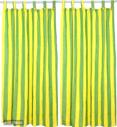 nissi Cotton Window Curtain (150Lx120Wcm) (Yellow & Green)