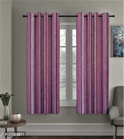 nissi Light Filtering Cotton Window Curtain Pack of 2 (Violet)-thumb0