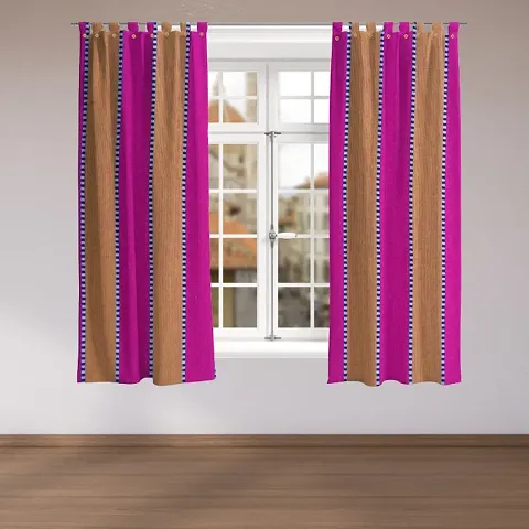pink colour window curtain