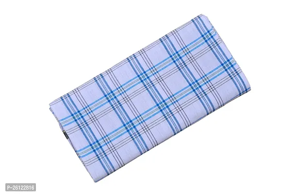 RETRO Cotton White Checked Lungi For Men ( 2.00 Meters )-thumb3