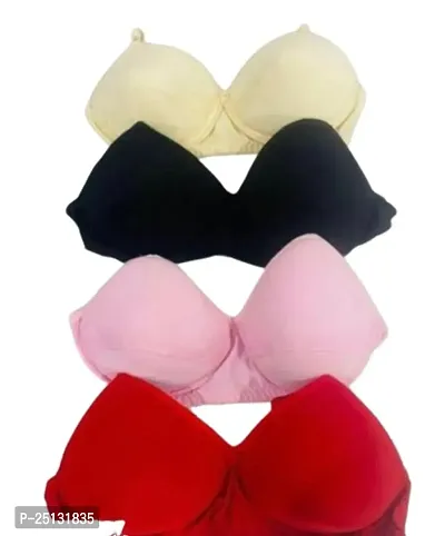 Classy Solid Bra Set for Women, Pack of 4-thumb0