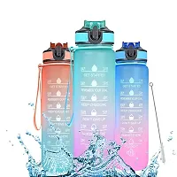 AADGEX Water Bottle, 1 liter Motivational Time Marker, Leak Proof Durable BPA-Free Non-Toxic Water Bottle for Office, Gym  School 1000 ml, Pack of 1 ( multicolored)-thumb3