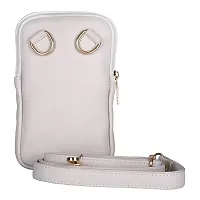 ARDAN Luxury Genuine Leather/mobile/card/Sling Bag for Girls/Women/Ladies(White colour)-thumb1