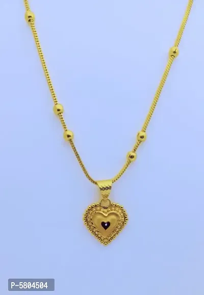 kanak jewellery balls chain  gold plated with heart pandent-thumb0