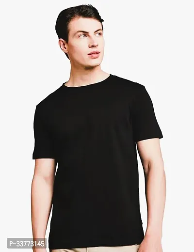 Stylish Polyester Solid T-shirt For Men-thumb0