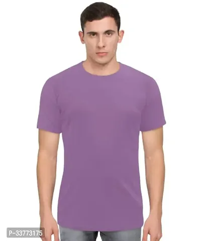 Stylish Polyester Solid T-shirt For Men-thumb0