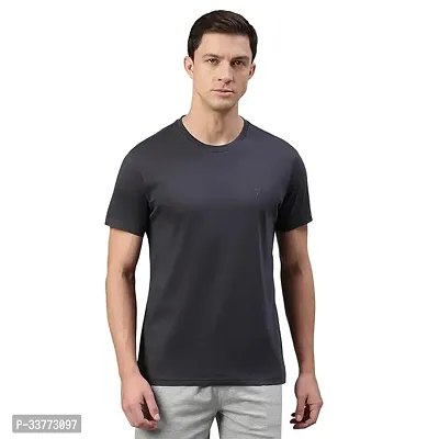 Stylish Polyester Solid T-shirt For Men-thumb0