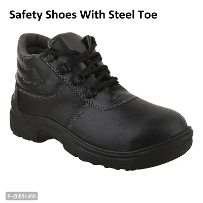 Black PVC Mens Warrior Safety Shoe-thumb0
