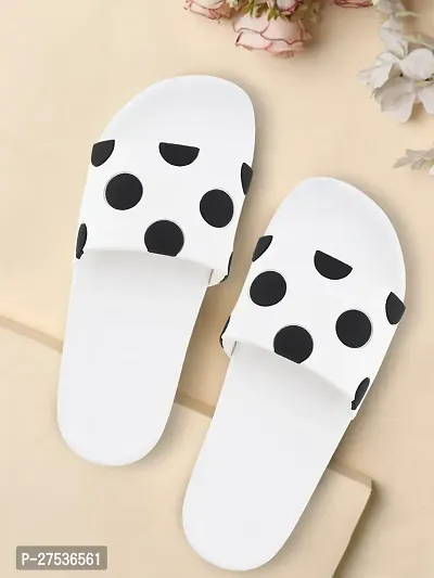 Foot Trends Dot White Slippers Flip Flops for  Womens.-thumb0