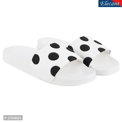 Foot Trends Dot White Slippers Flip Flops for  Womens.-thumb2