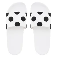 Foot Trends Dot White Slippers Flip Flops for  Womens.-thumb3