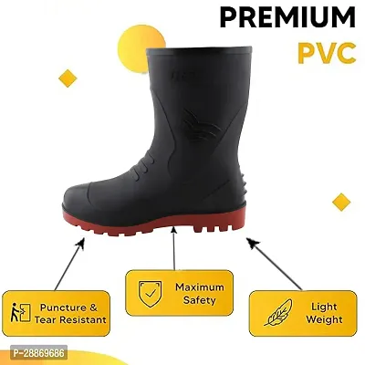Stylish PVC Black Gumboot-thumb5