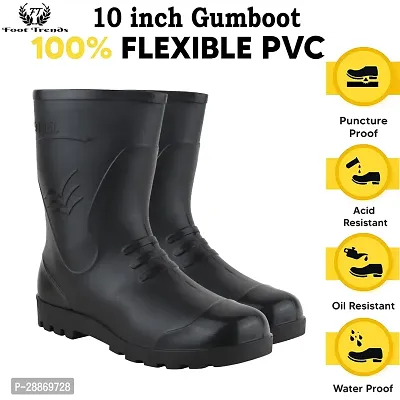 Stylish PVC Black Gumboot-thumb0