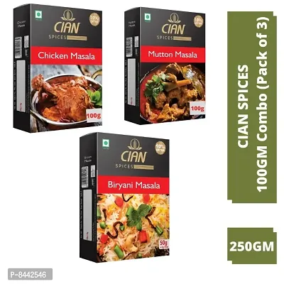 CIAN Spices [Chicken 100gm+ mutton 100gm + Biryani 50gm] Masala combo 250gm-thumb0