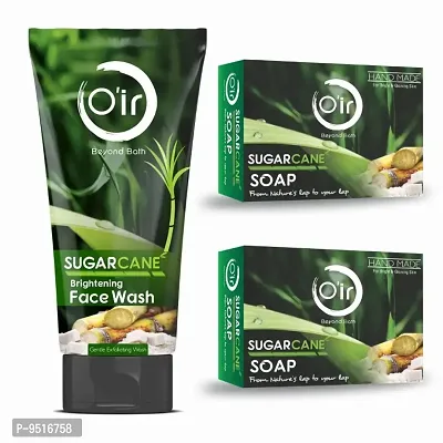 Oir Sugarcane Brightening Facewash 100ml  Sugarcane Handmade Soap [75gm*2]-thumb0