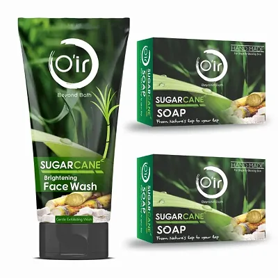 Oir Sugarcane Brightening Facewash 100ml  Sugarcane Handmade Soap [75gm*2]