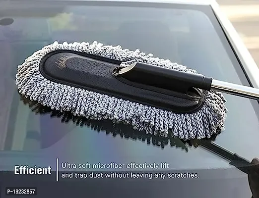 BUYVIV Microfiber Car Cleaning Brush Ideal as Mop Duster, Washing Brush with Long Handle, Dust Cleaner Car Wash Brush with Handle, Home, Kitchen, Office Multipurpose Cleaner