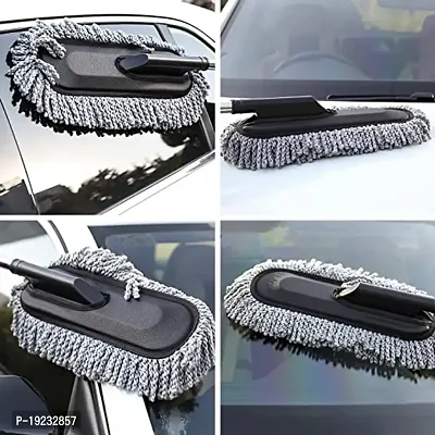 BUYVIV Microfiber Car Cleaning Brush Ideal as Mop Duster, Washing Brush with Long Handle, Dust Cleaner Car Wash Brush with Handle, Home, Kitchen, Office Multipurpose Cleaner-thumb2