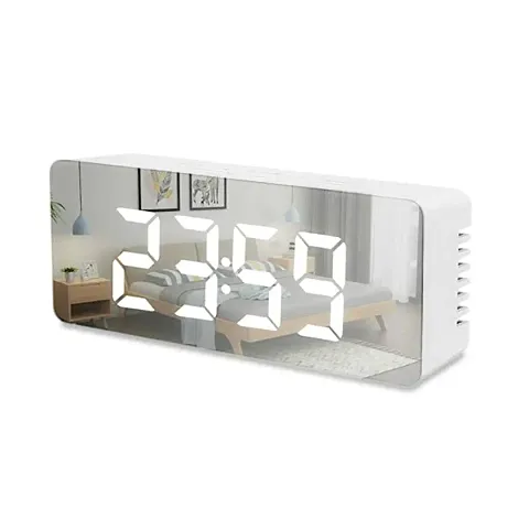 BUYVIV Digital Alarm Clock, Mirror Clock for Heavy Sleepers Kids Large Led Display with Snooze Time Temperature Function