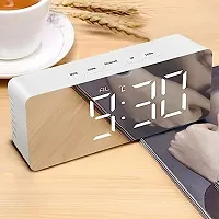 BUYVIV Digital Alarm Clock, Mirror Clock for Heavy Sleepers Kids Large Led Display with Snooze Time Temperature Function-thumb1