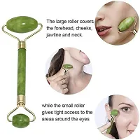 BUYVIV Natural Jade Stone Facial Roller Manual Massage with Gua Sha Tool for Face Eye Neck Foot Massage For Men and Women-thumb1